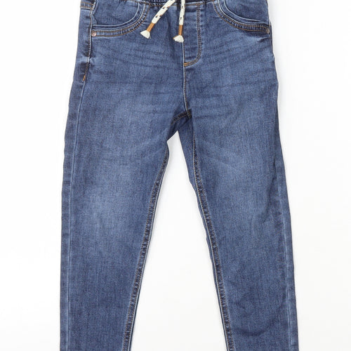 George Boys Blue Cotton Skinny Jeans Size 4-5 Years Regular Drawstring