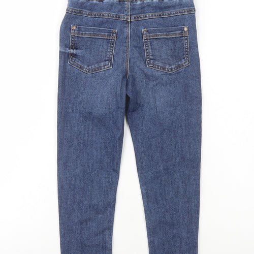 George Boys Blue Cotton Skinny Jeans Size 4-5 Years Regular Drawstring