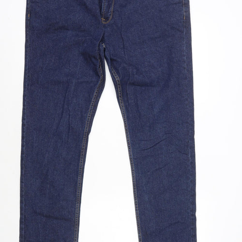 NEXT Mens Blue Cotton Straight Jeans Size XL L31 in Regular Zip