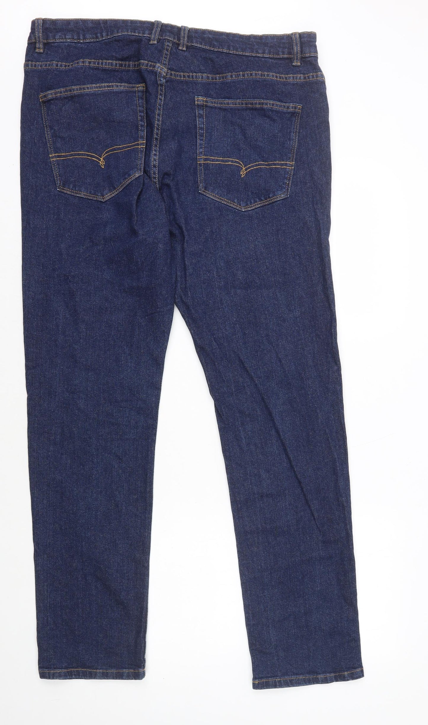 NEXT Mens Blue Cotton Straight Jeans Size XL L31 in Regular Zip