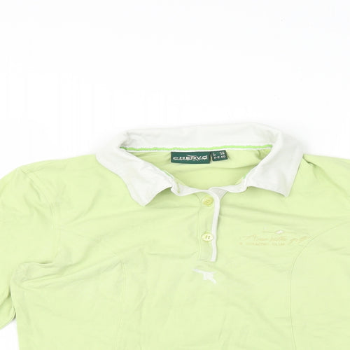 Chervo Womens Green Cotton Basic Polo Size 12 Collared