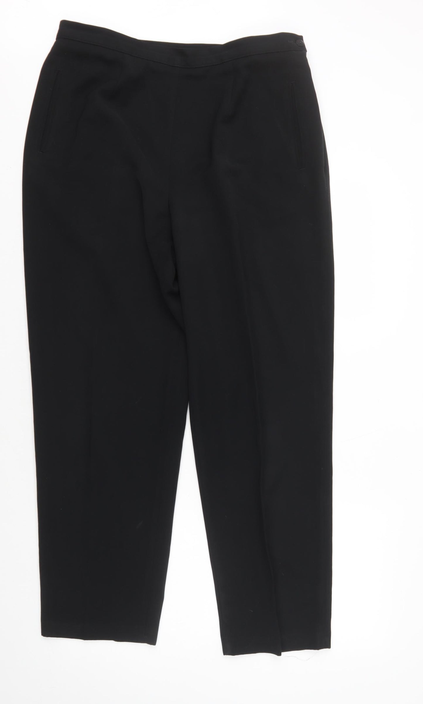 Marks and Spencer Womens Black Polyester Dress Pants Trousers Size 18 L28 in Regular Zip