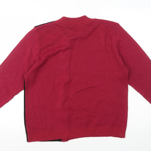 Autonomy Womens Pink Mock Neck Acrylic Pullover Jumper Size L