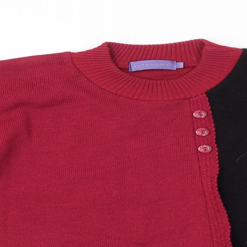 Autonomy Womens Pink Mock Neck Acrylic Pullover Jumper Size L