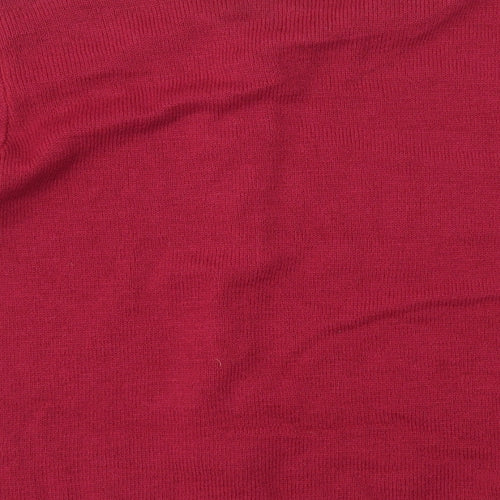 Autonomy Womens Pink Mock Neck Acrylic Pullover Jumper Size L