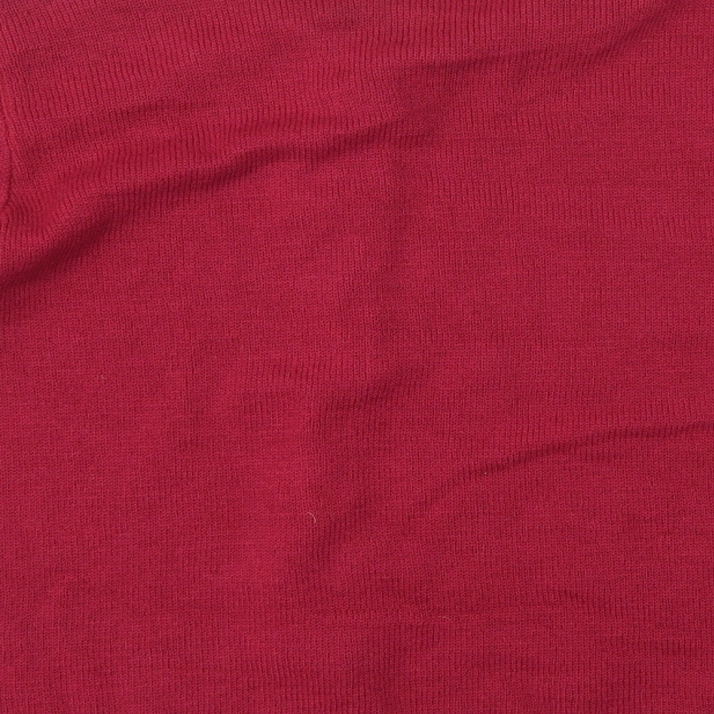 Autonomy Womens Pink Mock Neck Acrylic Pullover Jumper Size L
