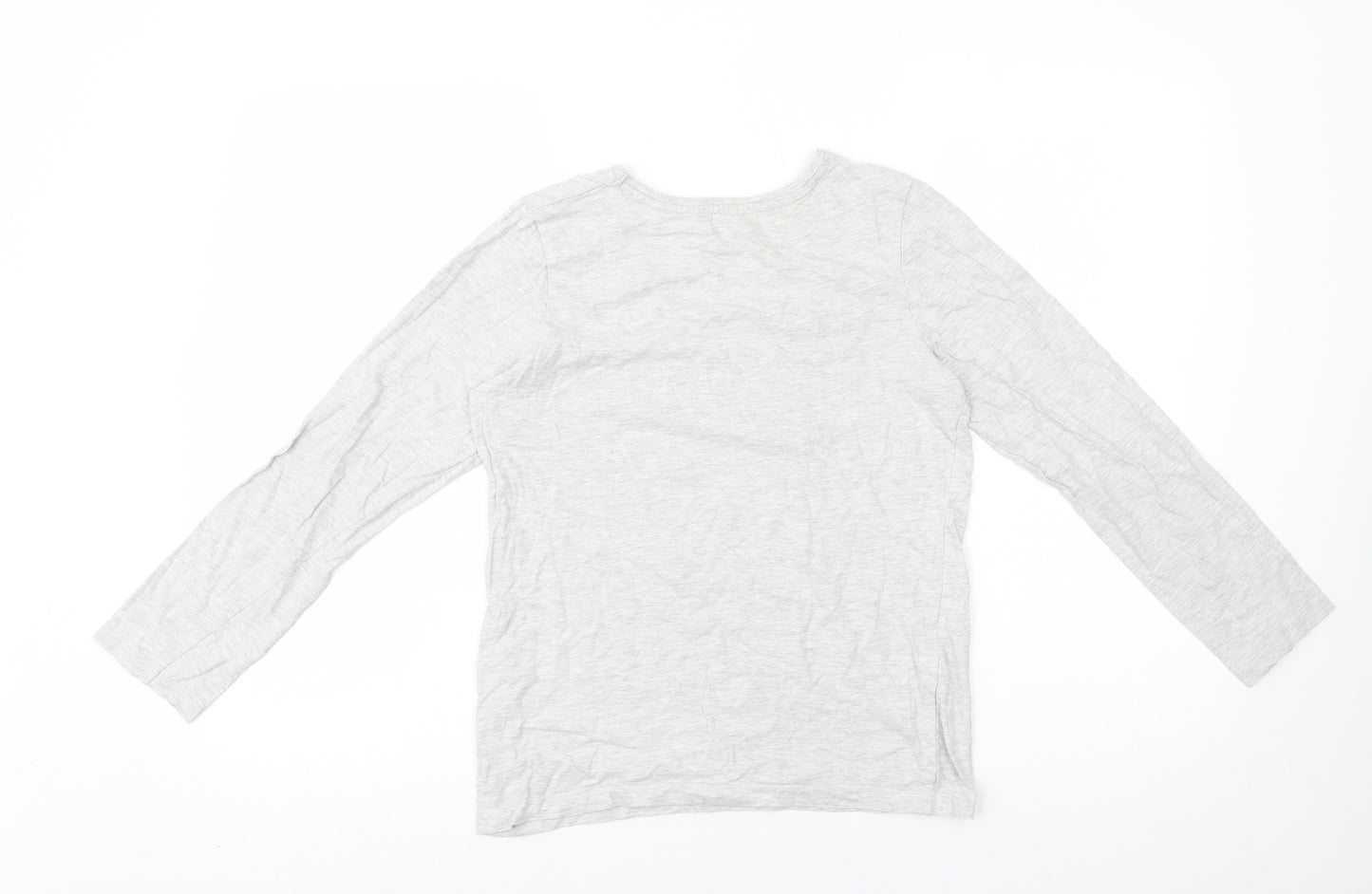 Young Dimension Girls Grey Cotton Basic T-Shirt Size 12-13 Years Round Neck Pullover - Love Flowers