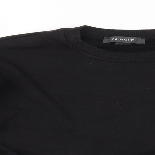 Primark Womens Black Polyester Pullover Sweatshirt Size 2XS Pullover - Ruffle Shoulder