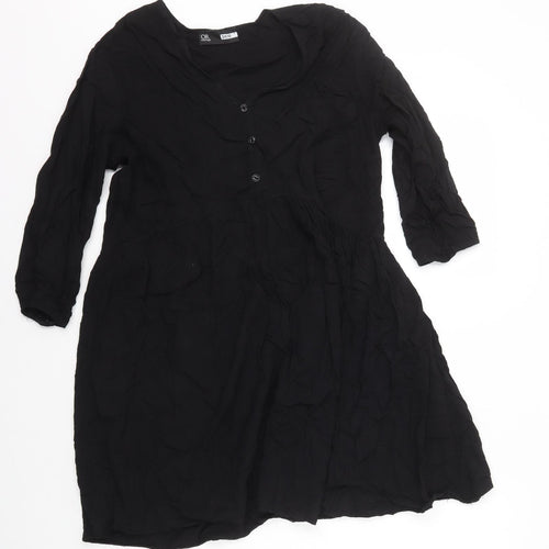 Oakridge Womens Black Viscose A-Line Size 10 V-Neck Pullover