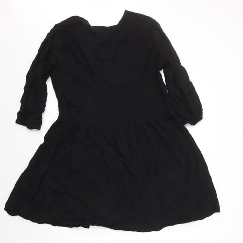 Oakridge Womens Black Viscose A-Line Size 10 V-Neck Pullover