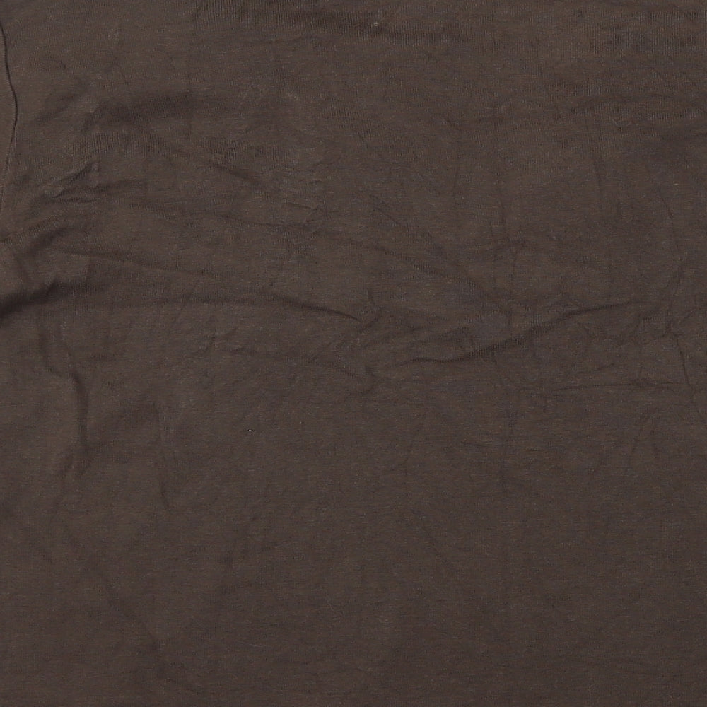 Brandtex Womens Brown 100% Cotton Basic T-Shirt Size XL V-Neck