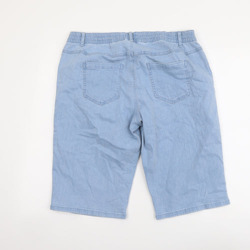Bpc Womens Blue Cotton Chino Shorts Size 20 L14 in Regular Pull On