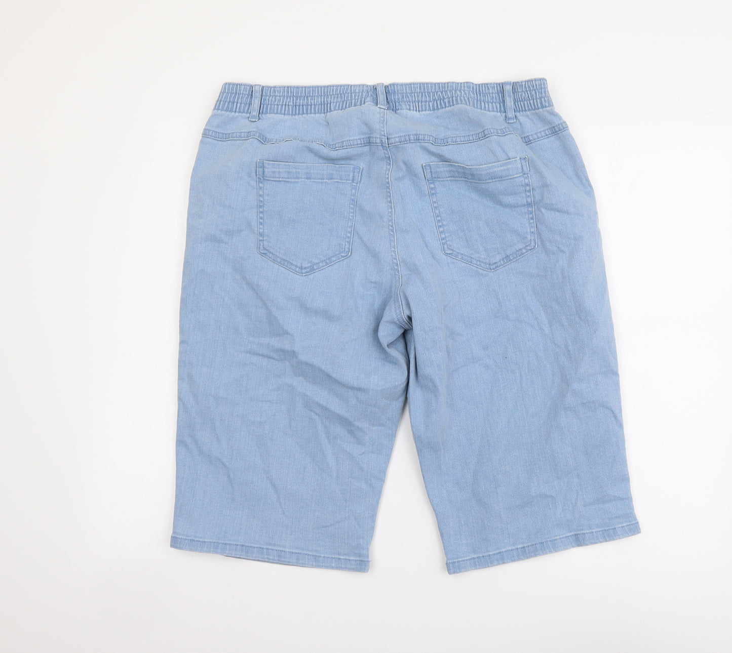 Bpc Womens Blue Cotton Chino Shorts Size 20 L14 in Regular Pull On