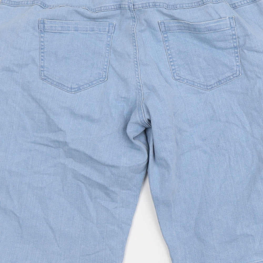 Bpc Womens Blue Cotton Chino Shorts Size 20 L14 in Regular Pull On