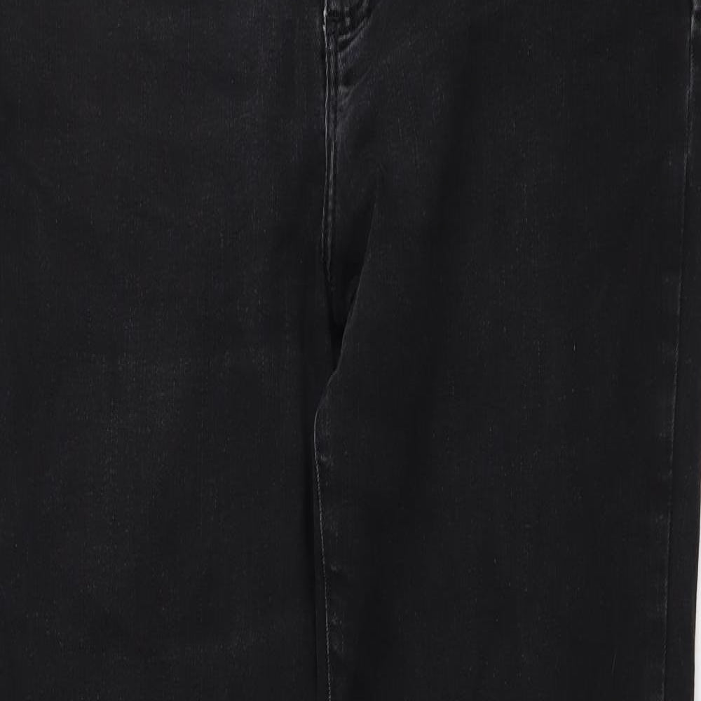 Jasper Conran Womens Grey Cotton Straight Jeans Size 16 L29 in Regular Button