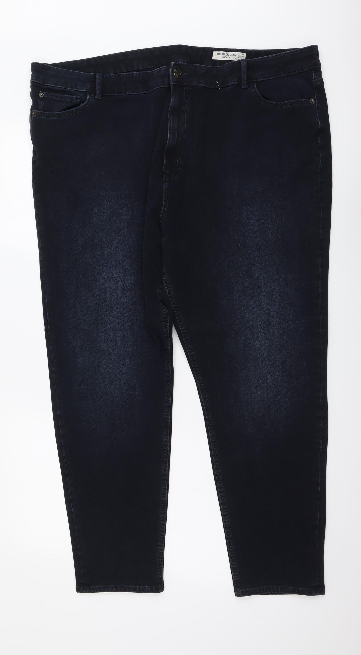 Marks and Spencer Womens Blue Cotton Skinny Jeans Size 24 L27 in Regular Button