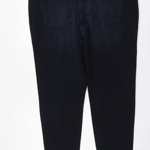 Marks and Spencer Womens Blue Cotton Skinny Jeans Size 24 L27 in Regular Button