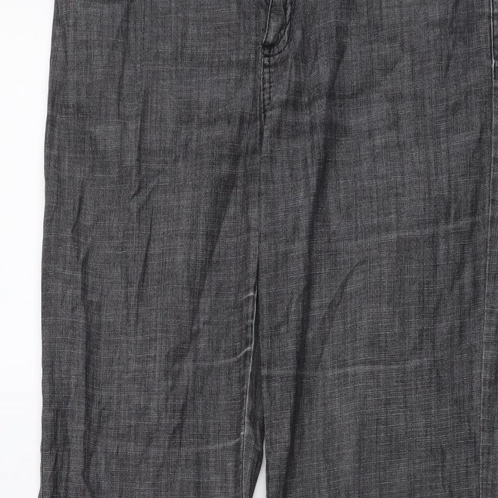 Autograph Womens Grey Cotton Bootcut Jeans Size 12 L28 in Regular Button