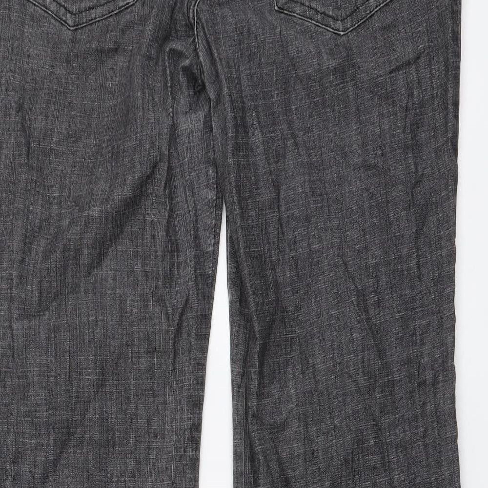 Autograph Womens Grey Cotton Bootcut Jeans Size 12 L28 in Regular Button