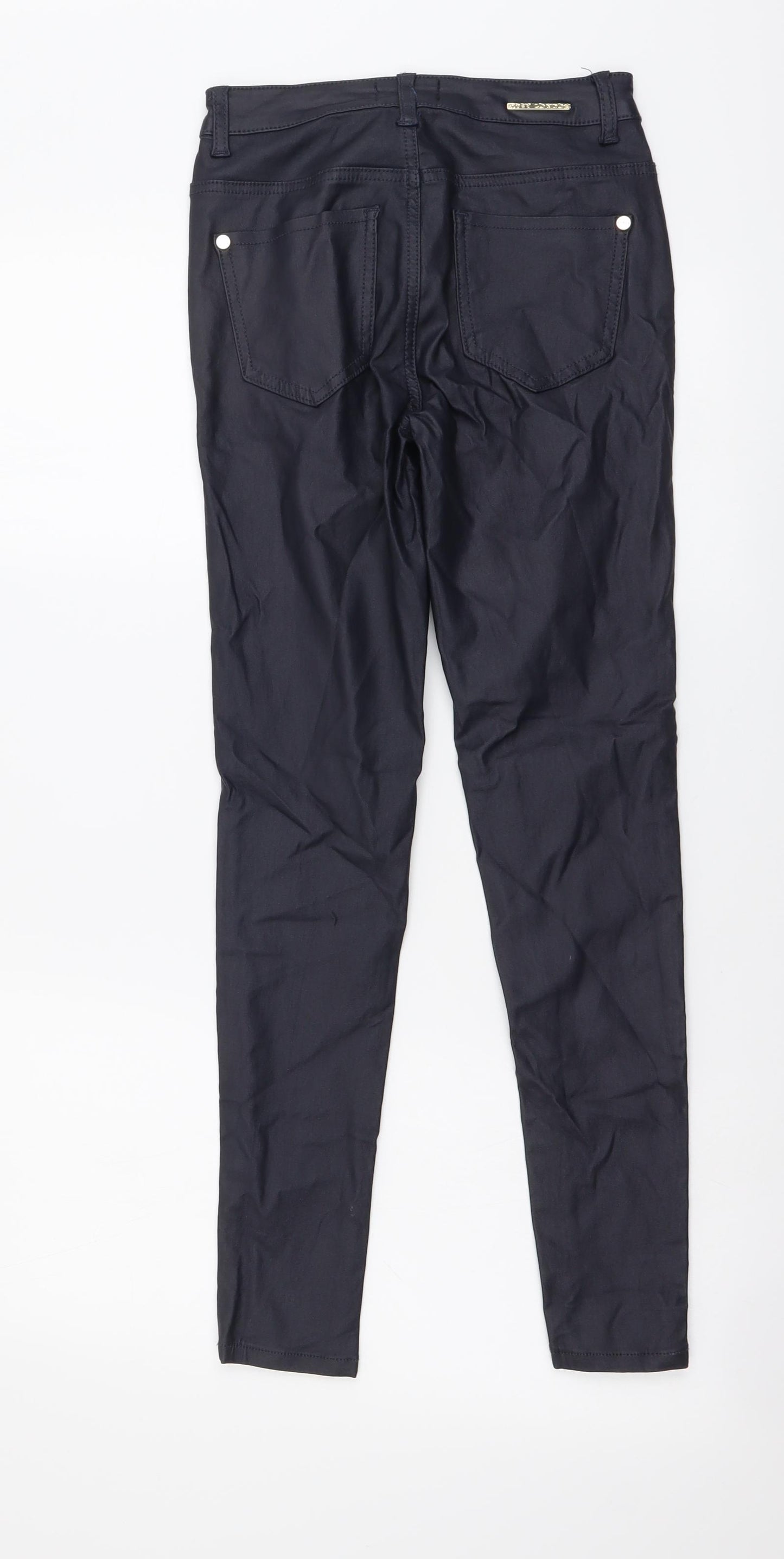 Lipsy Womens Blue Viscose Jegging Trousers Size 6 L27 in Regular Button