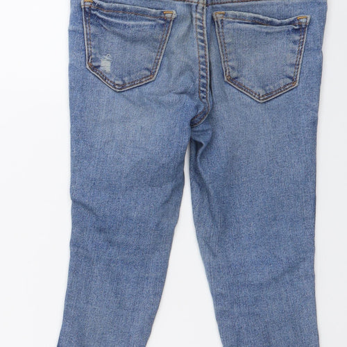 Gap Girls Blue Cotton Skinny Jeans Size 4 Years Regular Button