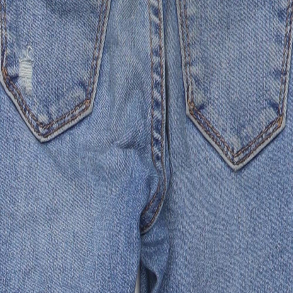 Gap Girls Blue Cotton Skinny Jeans Size 4 Years Regular Button