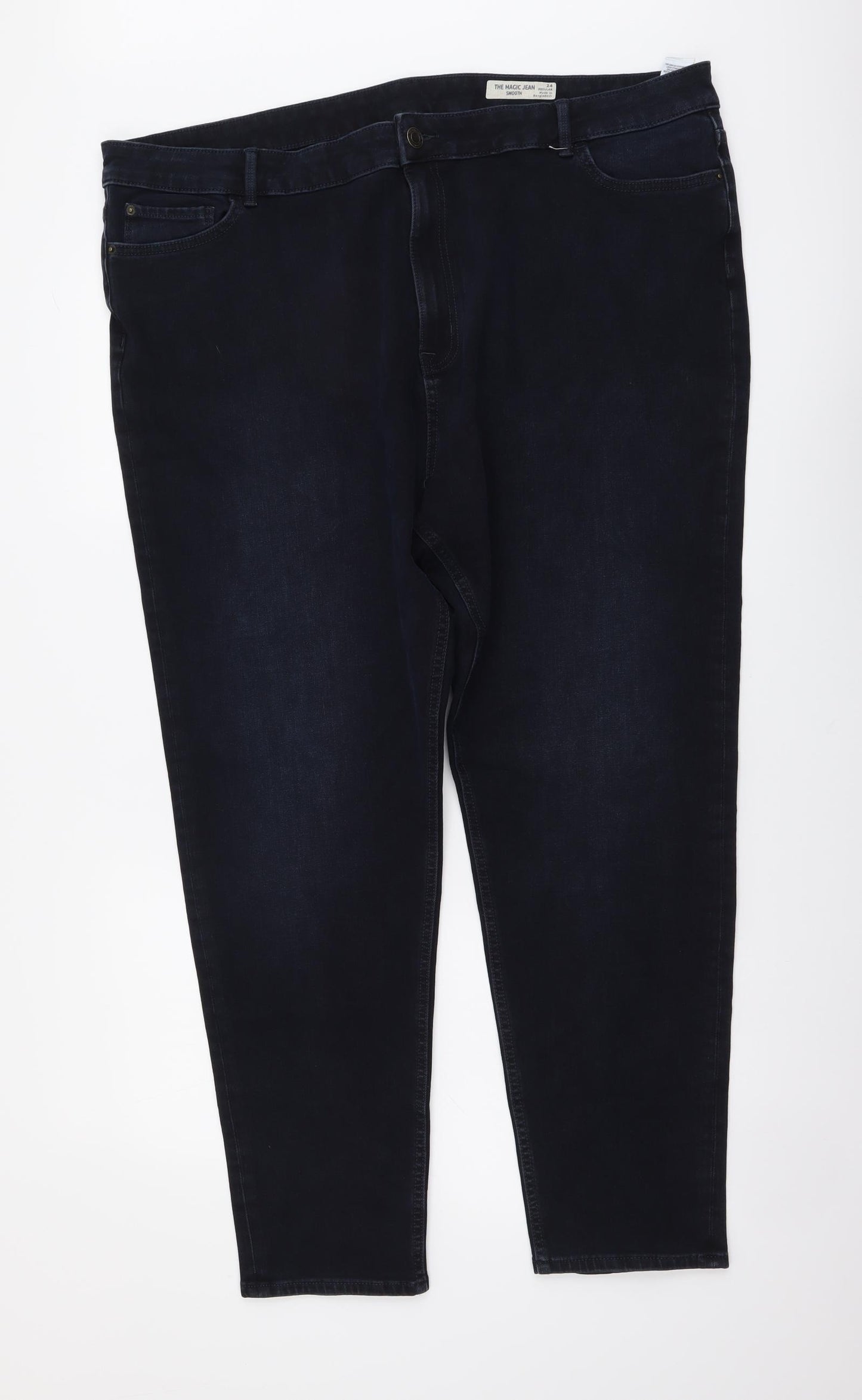 Marks and Spencer Womens Blue Cotton Skinny Jeans Size 24 L28 in Regular Button