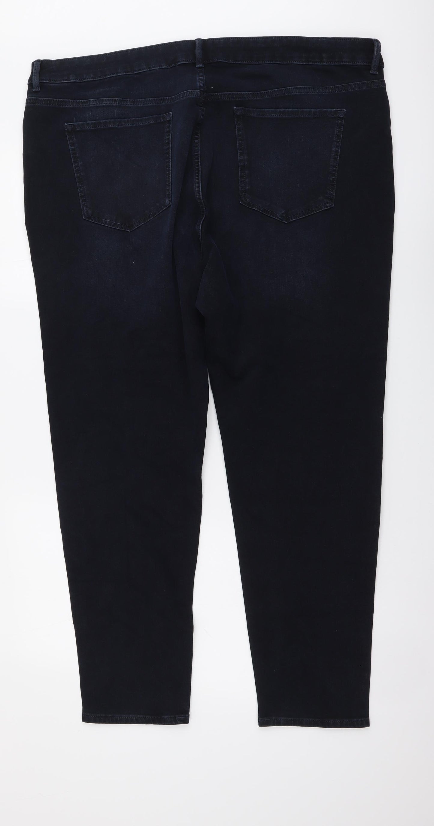 Marks and Spencer Womens Blue Cotton Skinny Jeans Size 24 L28 in Regular Button
