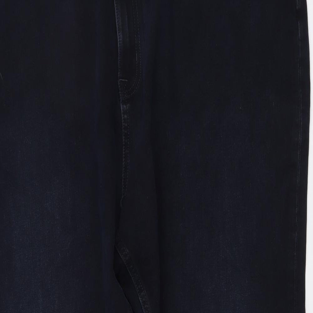 Marks and Spencer Womens Blue Cotton Skinny Jeans Size 24 L28 in Regular Button