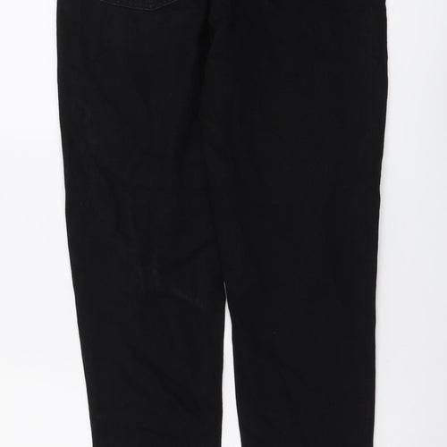 Denim & Co. Womens Black Cotton Mom Jeans Size 8 L28 in Regular Button