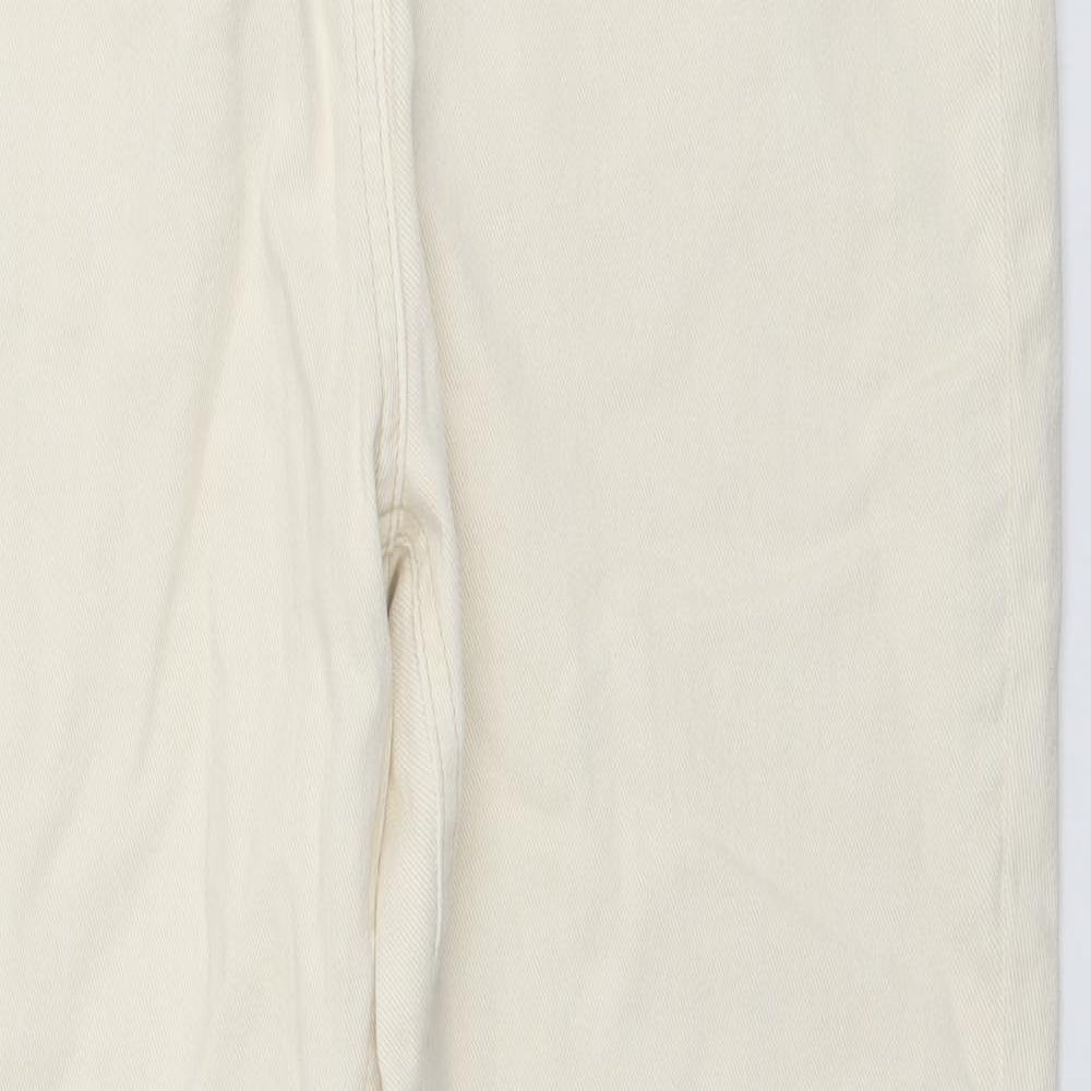 Marks and Spencer Womens Beige Cotton Skinny Jeans Size 16 L29 in Regular Button