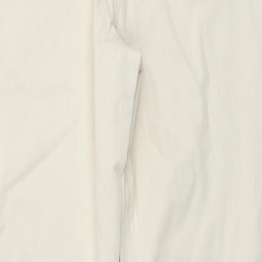 Marks and Spencer Womens Beige Cotton Skinny Jeans Size 16 L29 in Regular Button
