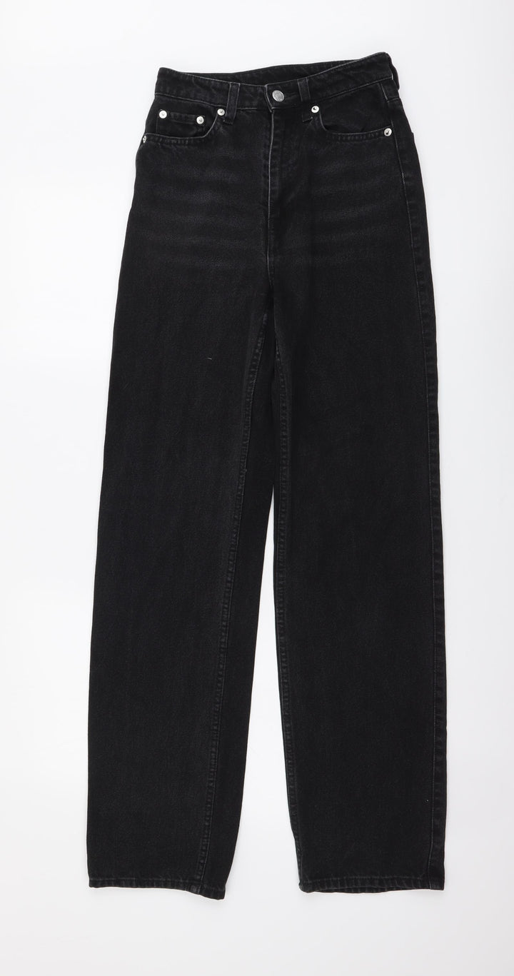 Weekday Womens Grey Cotton Mom Jeans Size 24 in L32 in Regular Button