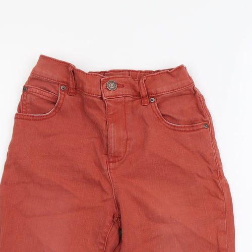 TU Boys Red Cotton Bermuda Shorts Size 8 Years Regular Zip