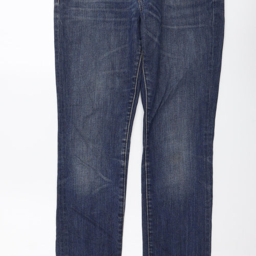 Lee Womens Blue Cotton Straight Jeans Size 27 in L31 in Regular Button