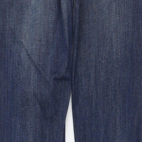 Lee Womens Blue Cotton Straight Jeans Size 27 in L31 in Regular Button