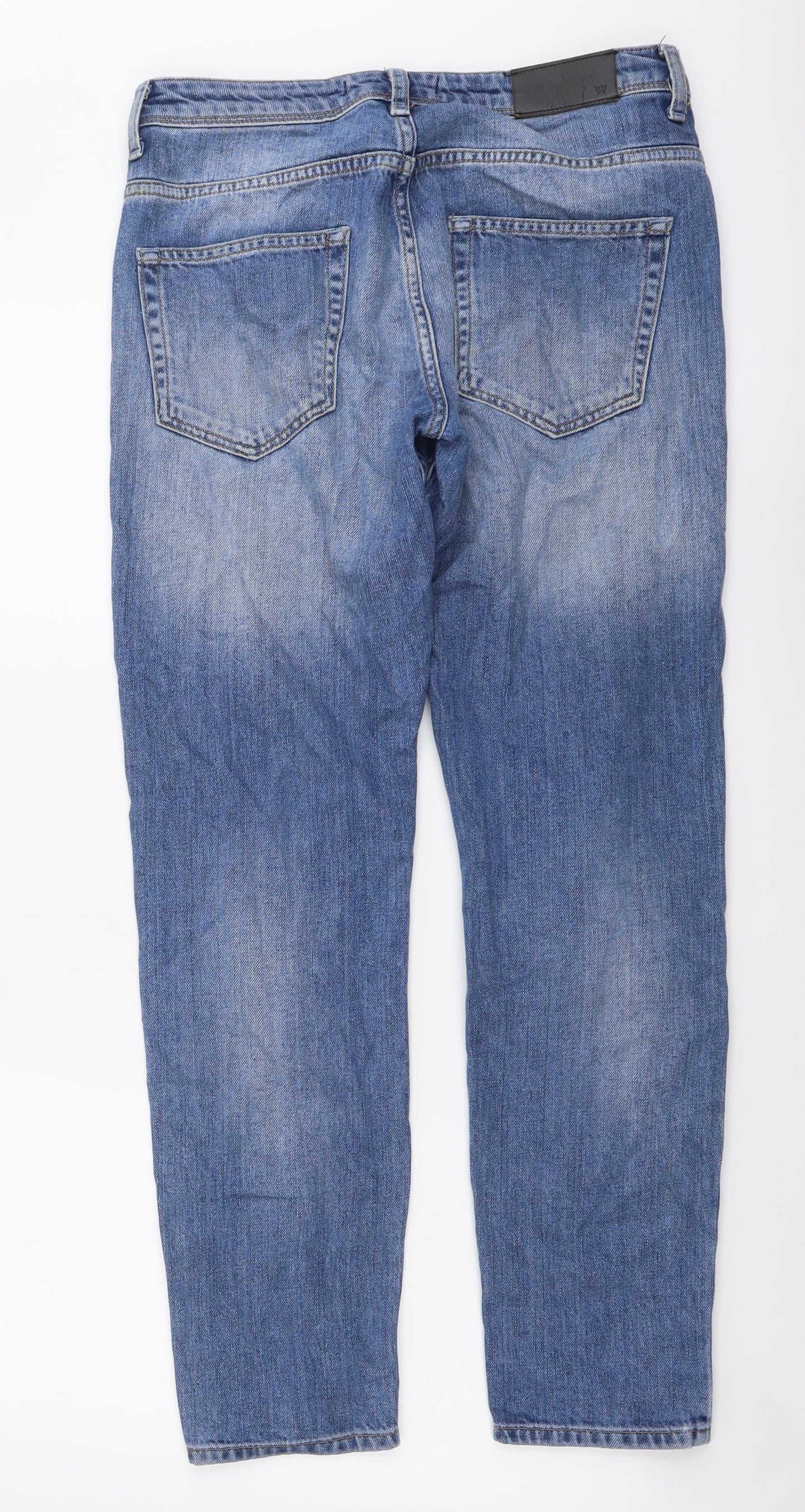 Whistles Womens Blue Cotton Straight Jeans Size 28 in L27 in Regular Button