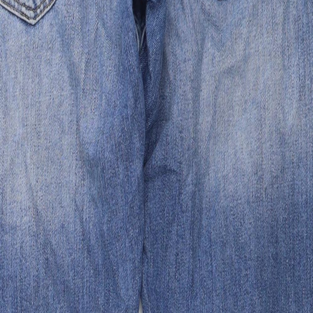 Whistles Womens Blue Cotton Straight Jeans Size 28 in L27 in Regular Button