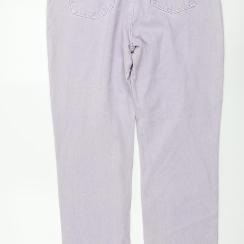 NEXT Womens Purple Cotton Mom Jeans Size 32 in L31 in Regular Button