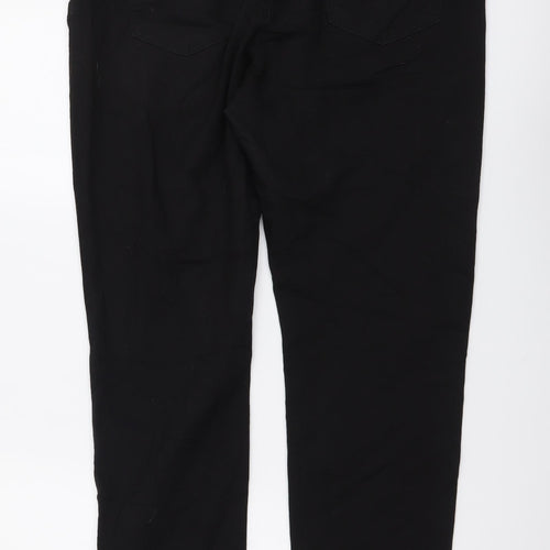 Marks and Spencer Womens Black Cotton Jegging Trousers Size 16 L29 in Regular Button