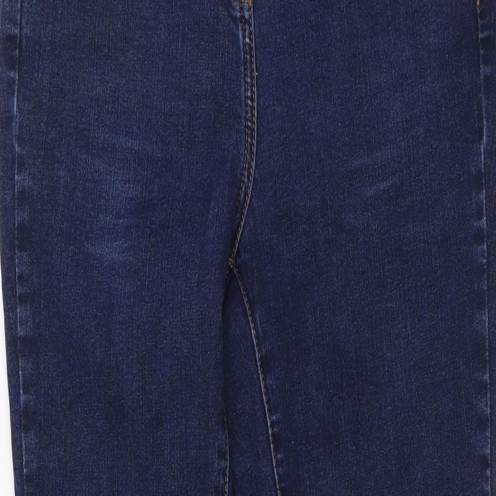NEXT Womens Blue Cotton Skinny Jeans Size 12 L26 in Regular Button