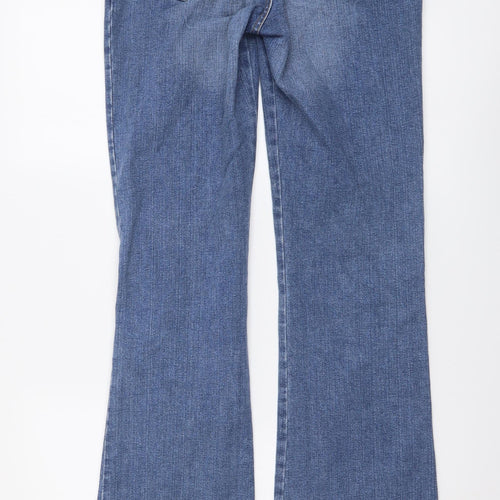 NEXT Womens Blue Cotton Bootcut Jeans Size 10 L33 in Regular Button