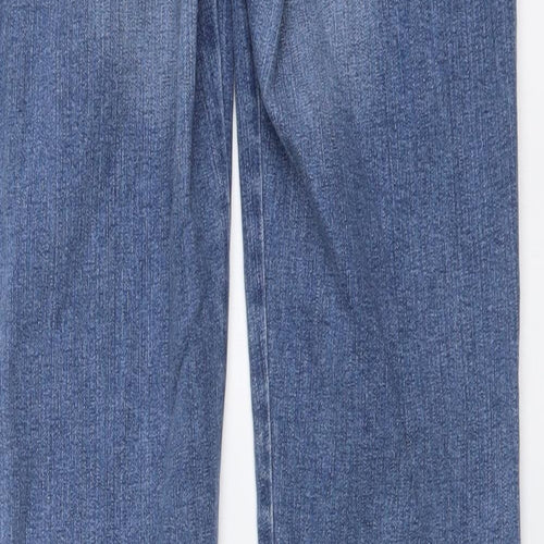 NEXT Womens Blue Cotton Bootcut Jeans Size 10 L33 in Regular Button