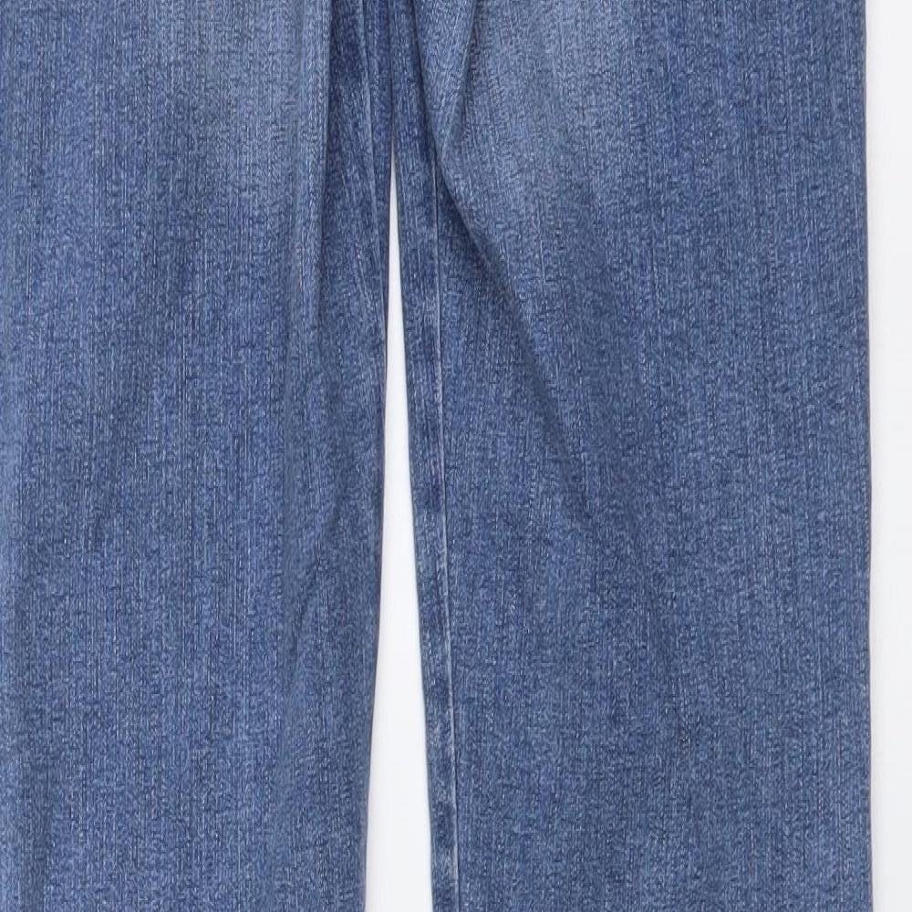 NEXT Womens Blue Cotton Bootcut Jeans Size 10 L33 in Regular Button