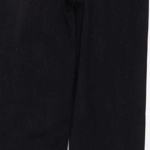 Denim & Co. Womens Black Cotton Skinny Jeans Size 12 L28 in Regular Button - Distressed Look
