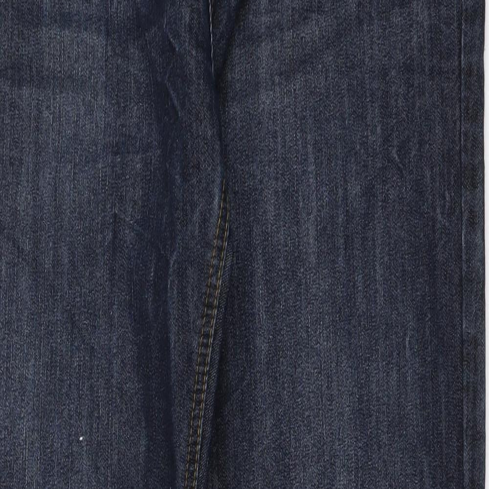 Denim & Co. Mens Blue Cotton Straight Jeans Size 34 in L34 in Regular Button