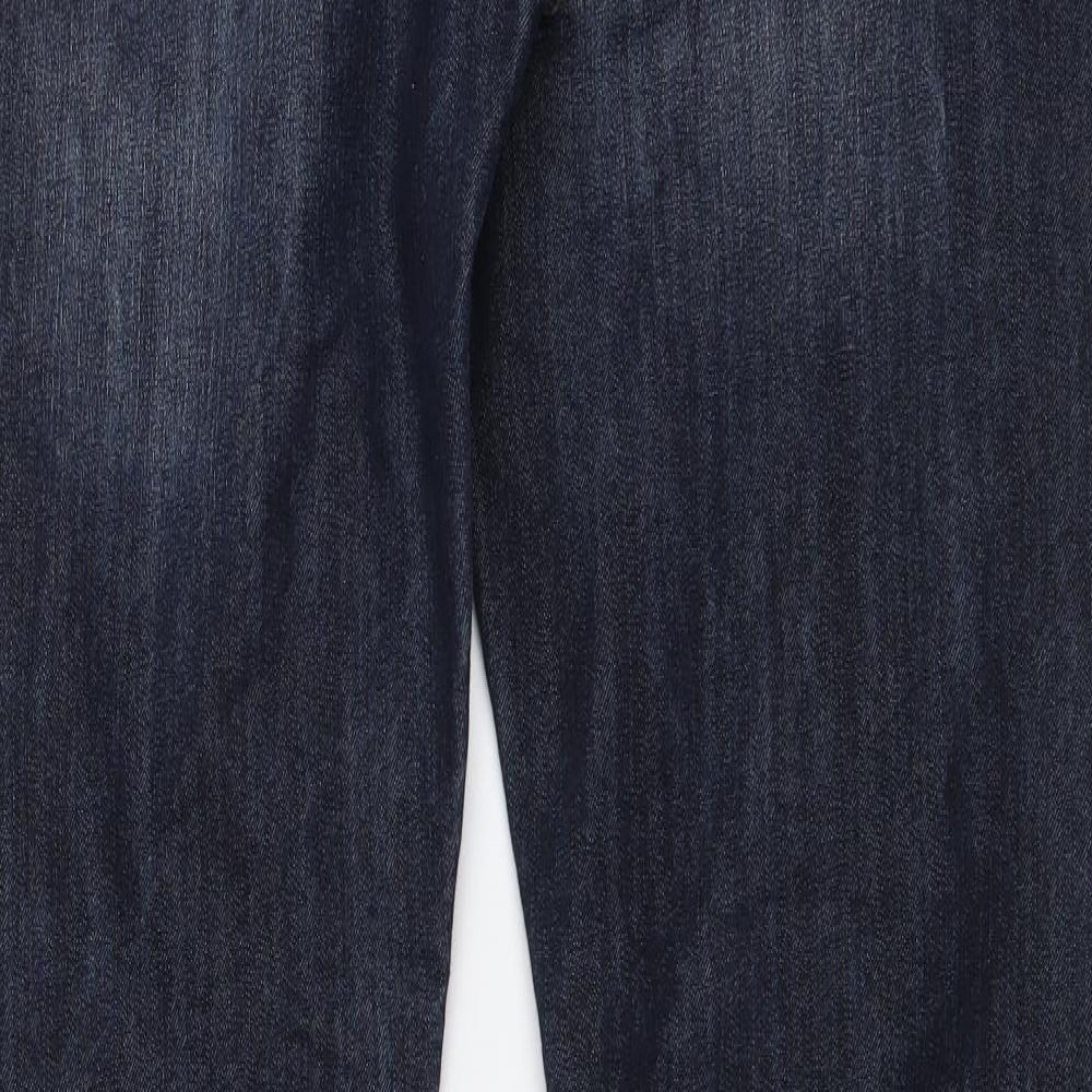 Denim & Co. Mens Blue Cotton Straight Jeans Size 34 in L34 in Regular Button
