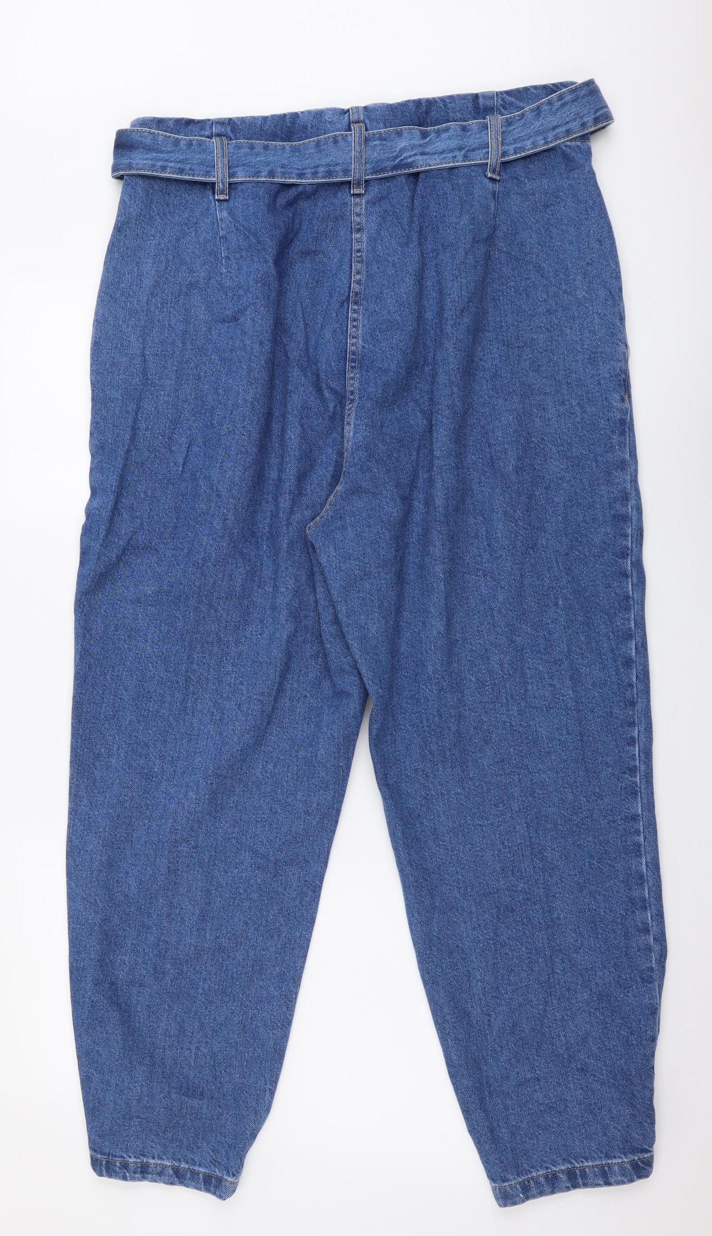 NEXT Womens Black Cotton Tapered Jeans Size 16 L26 in Regular Button