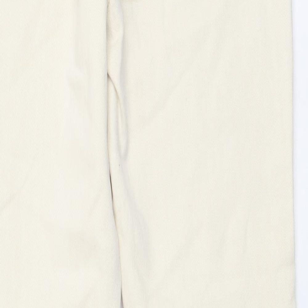 NEXT Womens Beige Cotton Skinny Jeans Size 14 L31 in Regular Button