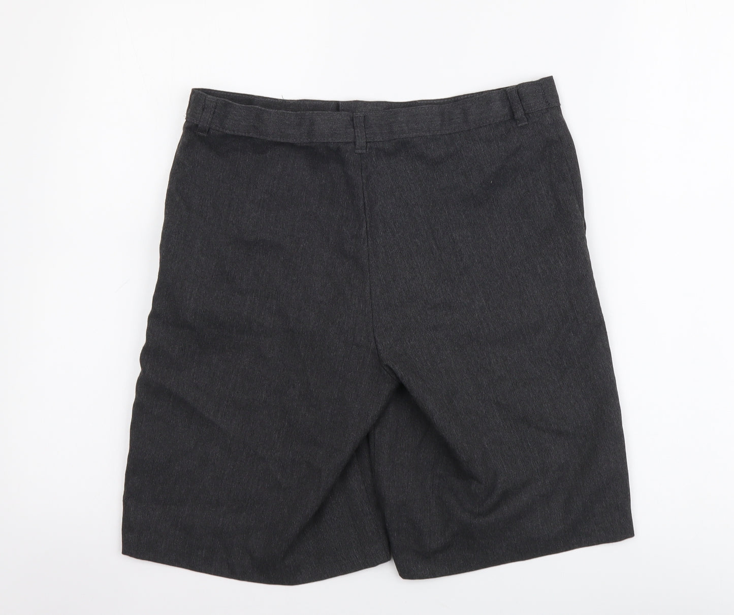 George Boys Grey Polyester Chino Shorts Size 13-14 Years Regular Zip - School